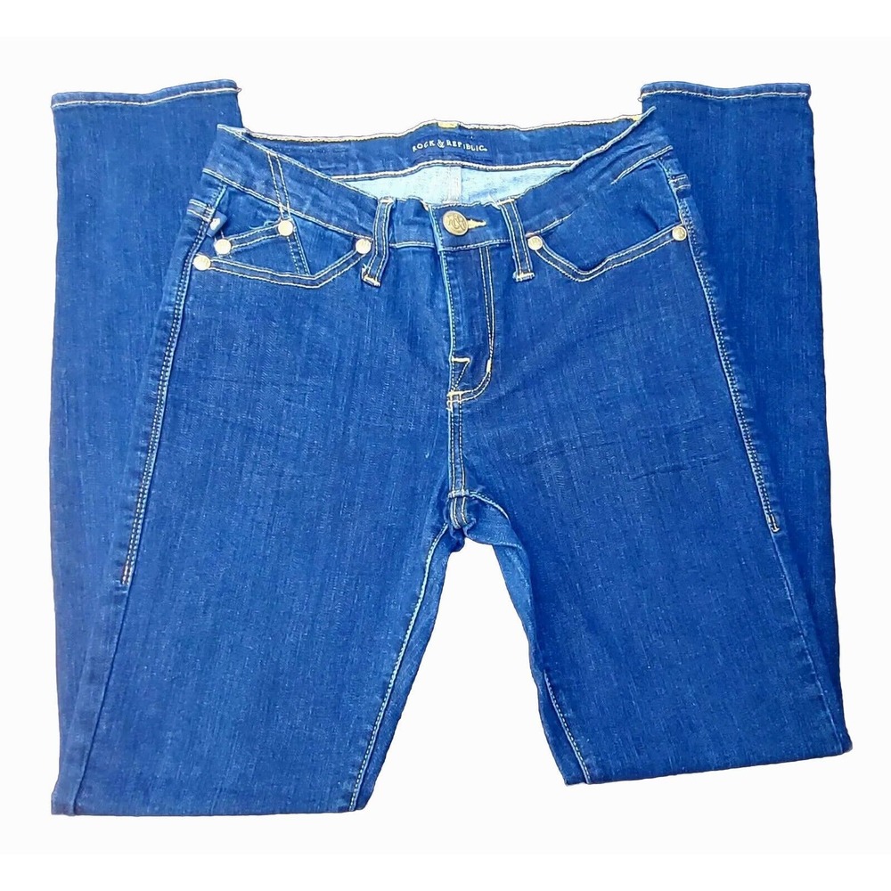 Rock & Republic Berlin Denim Rx Dark Wash Skinny Stretch Size 8 M (28x29) Jeans